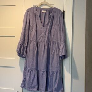 Tiered chambray dress